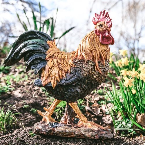 Figurine de coq de jardin | 25 x 13 x 30 cm