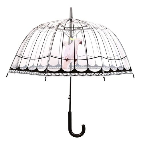 Esschert Design | Parapluie transparent | Cacatoès | Ø83 cm