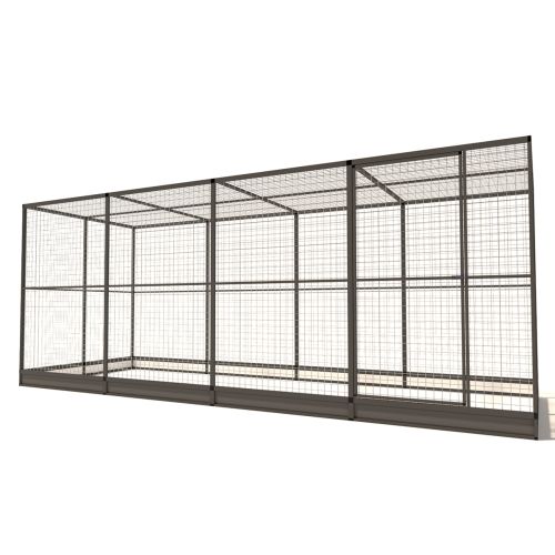 Glorenza Noa | Vogel-/Hühner-/Kaninchen-/Katzengehege | Anthrazit | 193x176x484 cm | Gitter 19x19x1,5mm