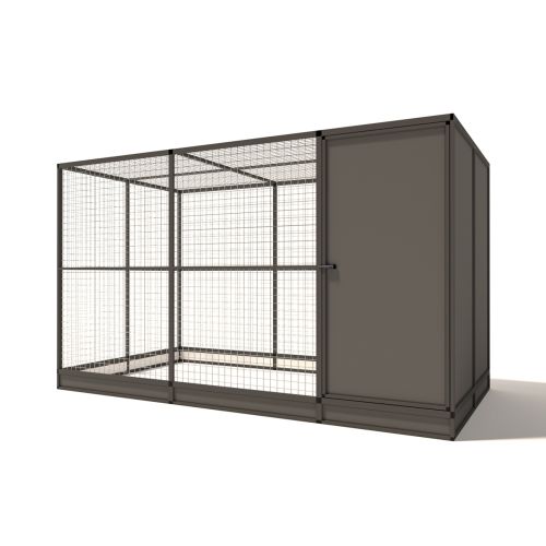 Glorenza Evi | Katzen-/Vogel-/Hühner-/Kaninchengehege mit Schleuse | Anthrazit | 193x176x328 cm | Gitter 50x50x3mm