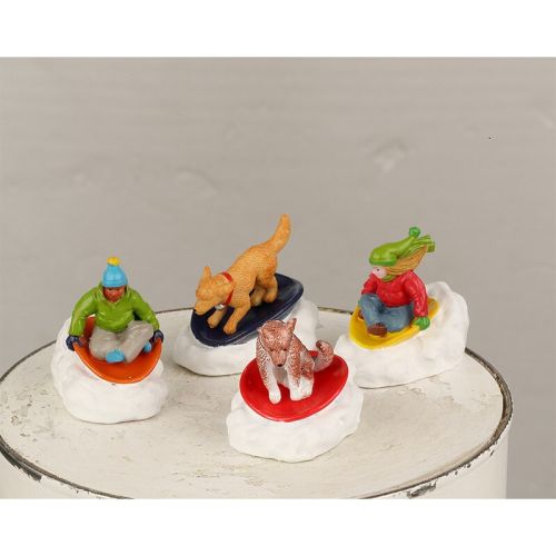 LEMAX Dog Snow Saucer Fun | Lot de 4