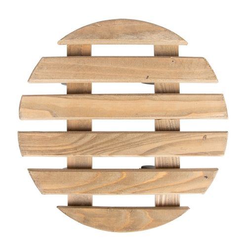 Esschert Design | Support à plantes rond | Bois | Marron | Ø 29 x H 8 cm