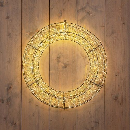 Couronne en métal | 2400 LED | Transformateur IP44 avec minuterie et variateur | 70 x 12 cm | Blanc chaud | Collection Anna