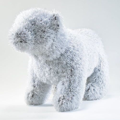 AniPlants | Figurine d'herbe « Barre glacée, blanche » | 40 cm