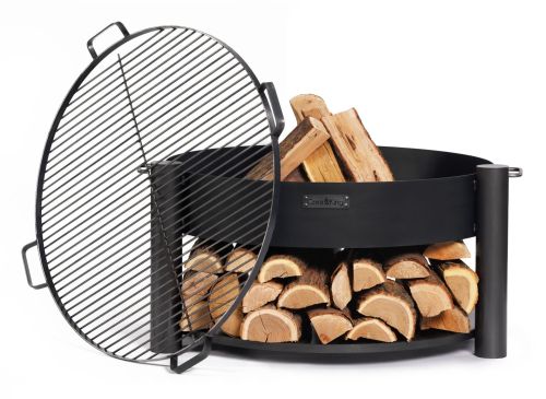 SET: Feuerschale „MONTANA“ 80 cm mit Grillrost 80 cm mit 4 Griffen
