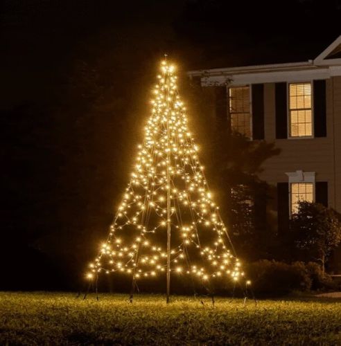 Sapin de Noël Fairybell | 300 cm | 480 LED | Blanc chaud scintillant | Pied inclus