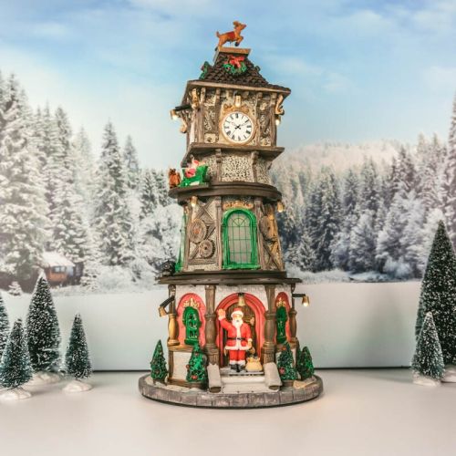 LEMAX | Tour d'horloge de Noël | avec adaptateur 4,5 V