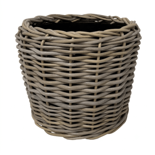 Pot de rangement en rotin gris Ø 25 | Hauteur 30 cm, largeur maximale 34 cm