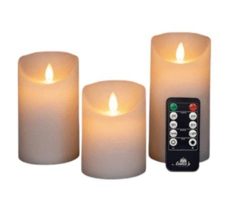 Rustik LED-Kerzen Set | Bewegende Flamme | Batterie | Weiß | Anna's Collection