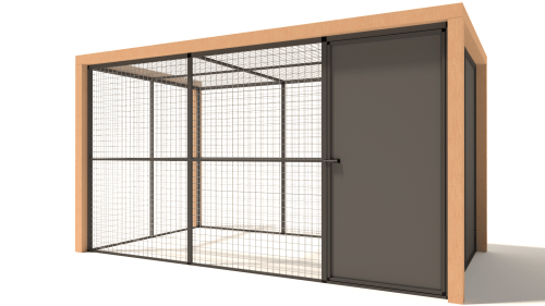 Glorenza Noor | Vogelgehege mit Schleuse | Anthrazit | 187x190x345 cm | Gitter 19x19x1,5mm