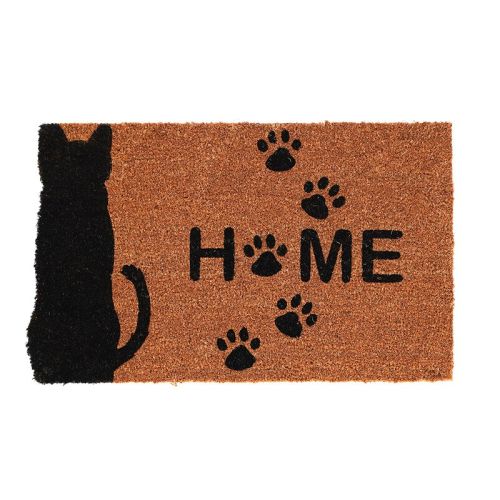 Esschert Design | Tapis d'entrée Chat et Maison | Fibre de coco | 75 x 45 cm