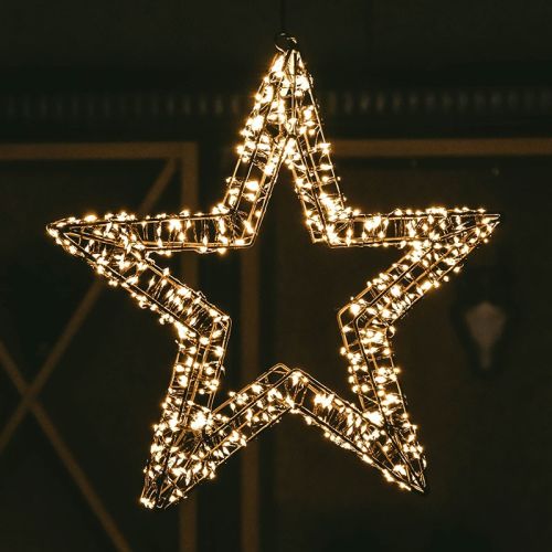 Guirlande lumineuse de Noël en forme d'étoile 3D | 1200 LED | Blanc chaud extra