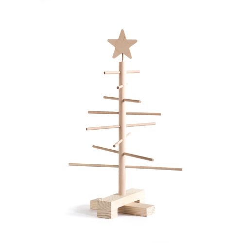 Sapin de Noël en bois XS | H 45 cm × Ø 27 cm | Naturel
