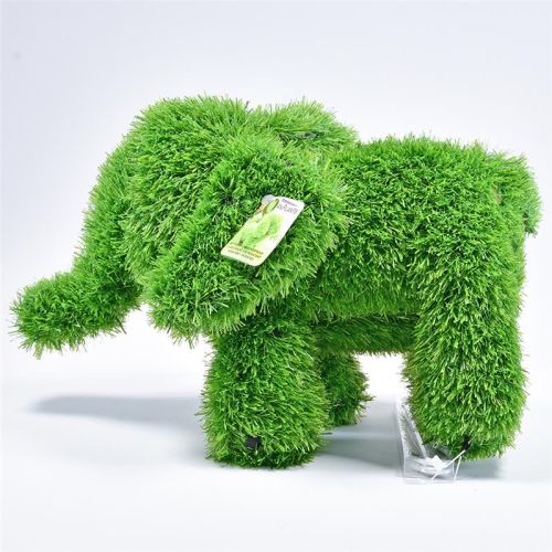 AniPlants | Figurine en herbe « Éléphant » debout | 35 cm