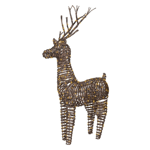 Lumineo | Weihnachtsfigur Rentier mit Beleuchtung | Warmweiß | 49 x 58 x 53 cm