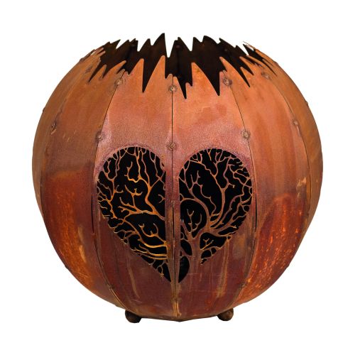 Décoration de salle de bain | Sphère de vie | Aspect acier Corten | Ø 30 cm