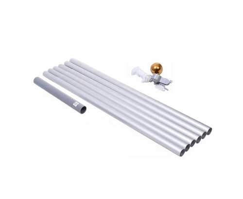Lumedi | Teilbarer Fahnenmast 600 cm Silber