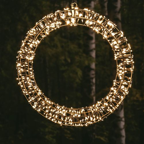 Couronne en métal noir | 58 x 12 cm | 1800 LED | Blanc chaud | Collection Anna