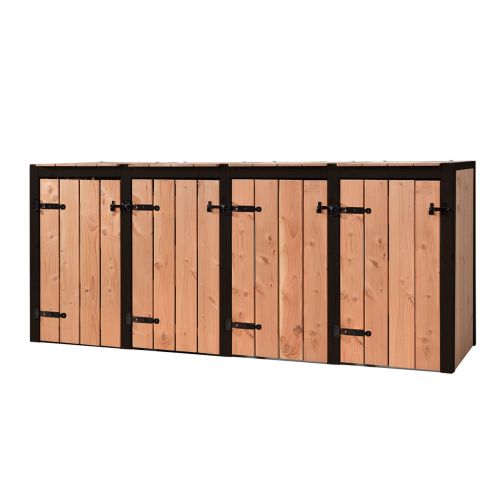Volente | Mülltonnenverkleidung | Mülltonnenbox 4er Nina | 271 x 87,5 x 119 cm