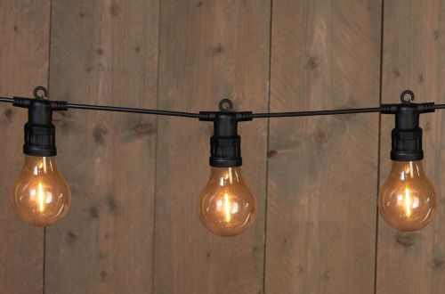 Guirlande lumineuse de fête, lot de 10 | LED à filament classique | 6 cm | Câble d'alimentation de 10 m + 3 m | Transformateur IP44 | Connectable | Collection Anna
