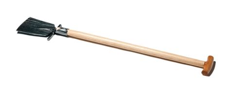 Bêche forgée pour femme avec large tranchant, semelle forgée soudée et manche en T en frêne (80 cm)