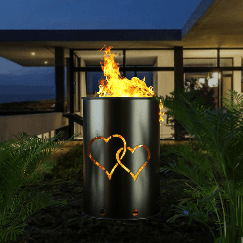 Barils de feu de terrier | Cadeau Huwelijks personnalisé | Acier | Ø 60 x H 90 cm