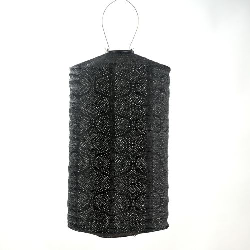 Lanterne solaire cylindrique LUMIZ | Tigres | Noir | Ø28 cm