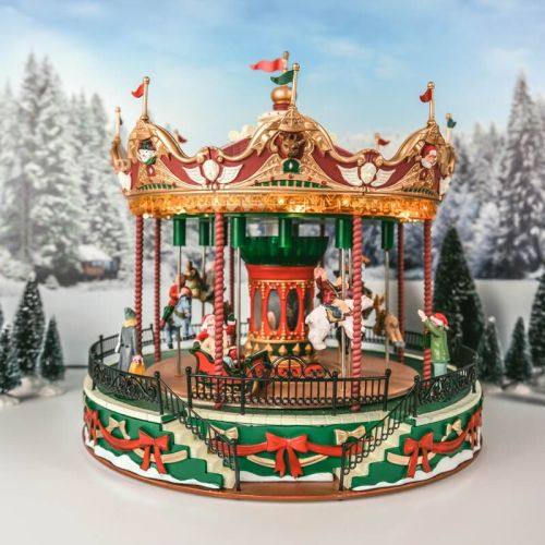 Carrousel du Père Noël LEMAX | avec adaptateur 4,5 V