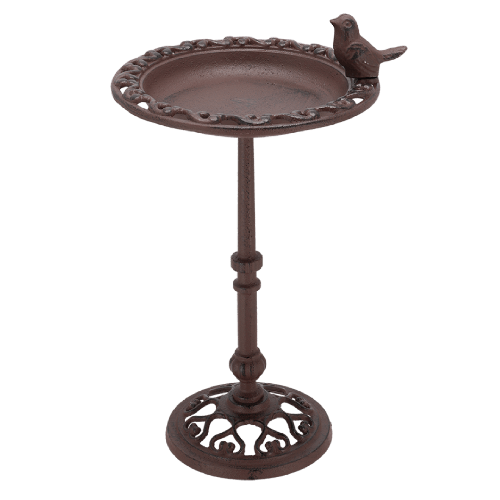 Esschert Design | Bain d'oiseaux avec socle | Fonte | 22 x 22 x 38 cm