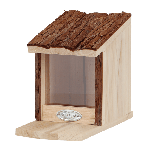 Esschert Design | Mangeoire à écureuils avec toit en écorce | 12 x 23 x 18 cm