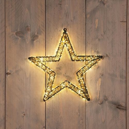 Étoile en métal 3D | 1200 LED | Transformateur IP44 avec minuterie et variateur | 56 cm | Blanc chaud | Collection Anna
