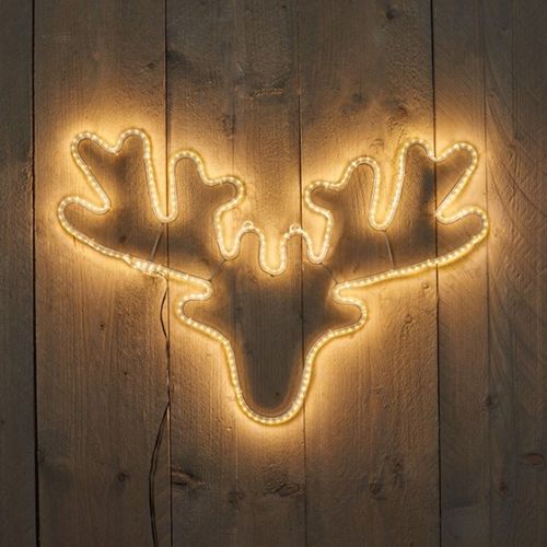 Tête de cerf SMD | 60 x 42 cm | 270 LED | Blanc chaud | Câble d'alimentation de 5 m | Transformateur IP44 | Collection Anna