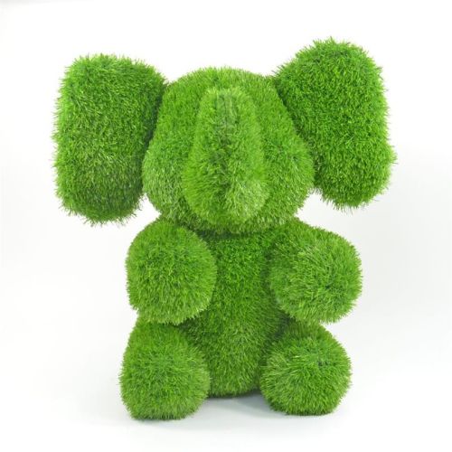 AniPlants | Figurine en herbe « Éléphant » assis | 50 cm