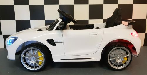 Voiture jouet Mercedes GTR électrique blanche pour enfants