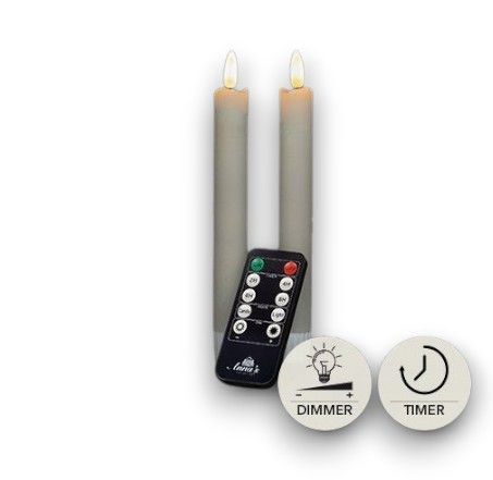 Rustikale LED-Dinnerkerzen Set | Bewegende Flamme | Batterie | Elfenbein | Anna's Collection