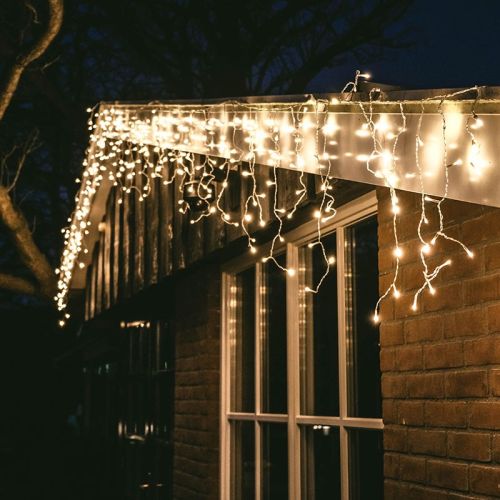 Guirlande lumineuse extérieure effet givre transparent | 180 LED | Blanc chaud | Collection Anna