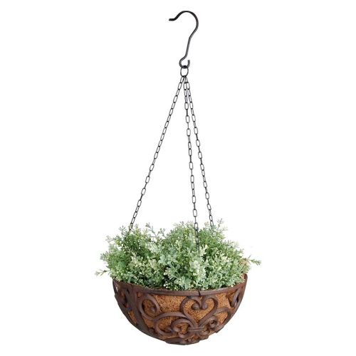 Esschert Design | Jardinière suspendue | Fonte | L | Ø30 x H 15 cm