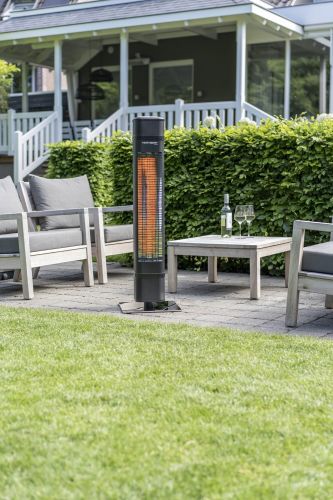 Eurom Heat and Beat Tower - Chauffage de terrasse sur pied avec musique et éclairage LED | 2200 watts | 34 x 34 x 113 cm