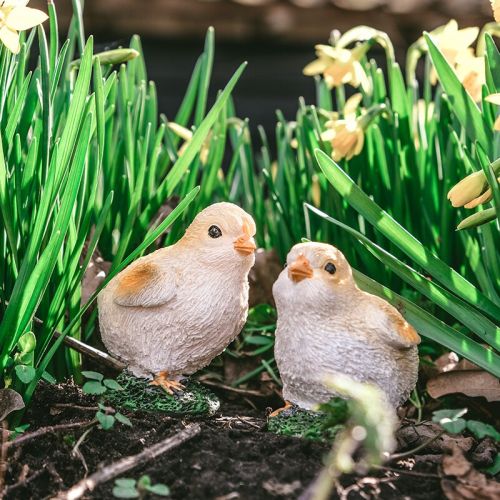 Décoration de jardin avec 2 poussins | 9 cm