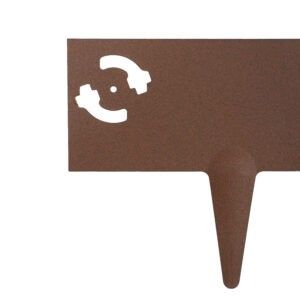 Bordure de pelouse en acier | 1,5 mm | H 10,5 x L 100 cm | Fixation par clic | Laquée marron