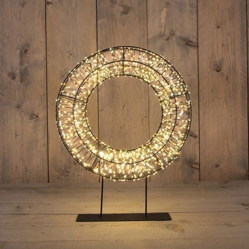 Couronne sur pied | Métal | 800 LED | Transformateur IP44 avec minuterie et variateur | 28 x 6 cm | Blanc chaud | Collection Anna