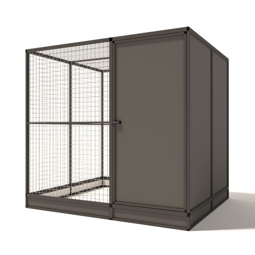Glorenza Evi | Katzen-/Vogel-/Hühner-/Kaninchengehege mit Schleuse | Anthrazit | 193x176x207 cm | Gitter 50x50x3mm
