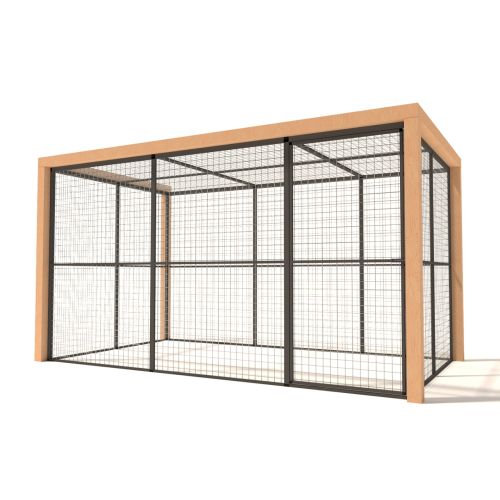 Glorenza Olivia | Katzen-/Vogel-/Hühner-/Kaninchengehege | Anthrazit | 187x190x345 cm | Gitter 50x50x3mm