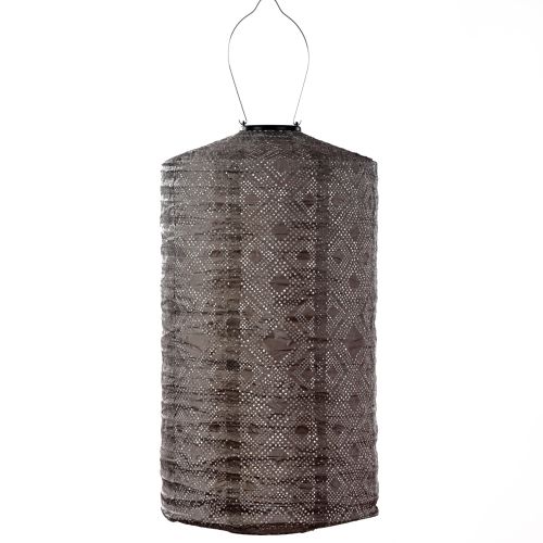 Lanterne solaire cylindrique LUMIZ | Mosaïque | Taupe | Ø28 cm