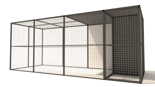 Glorenza Yara | Vogelgehege | Anthrazit | 178x176x449 cm | Gitter 19x19x1,5mm
