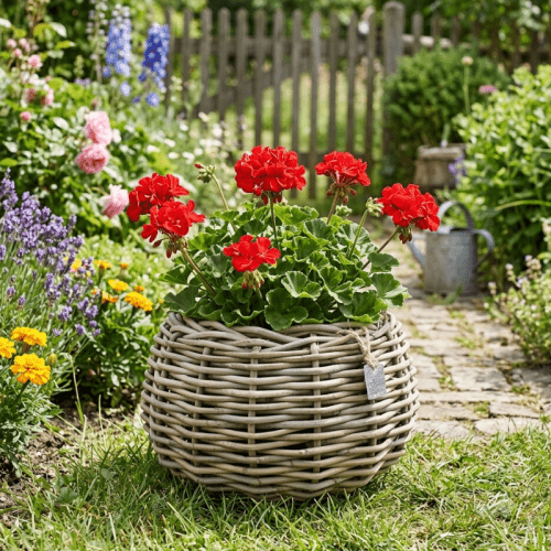 Pot de rangement Tina en rotin gris Ø 19 | Hauteur 19 cm, largeur maximale 28 cm