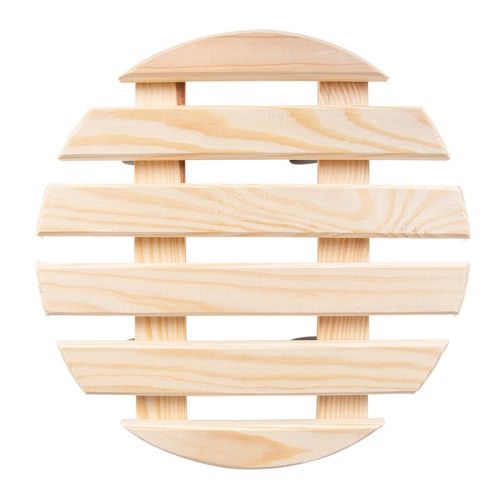 Esschert Design | Support à plantes rond | Bois | Brut | Ø29 x H 8 cm