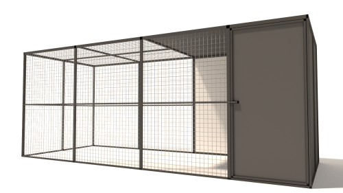 Glorenza Yara | Vogelgehege mit Schleuse | Anthrazit | 178x176x449 cm | Gitter 19x19x1,5mm