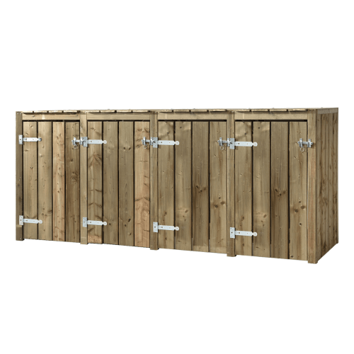Volente | Mülltonnenverkleidung | Mülltonnenbox 4er Kees | 271 x 87,5 x 119 cm