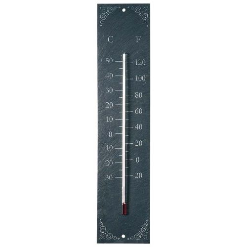 Esschert Design | Thermomètre en ardoise | Classique | 45 x 10 cm
